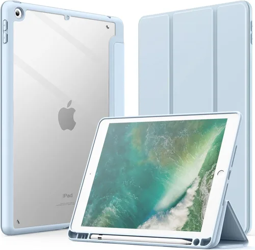 Vista 9 de JETech Funda para iPad de 9.7 pulgadas (6ª/5ª generación, 2018/2017) con soporte para lápices, carcasa trasera transparente transparente y delgada