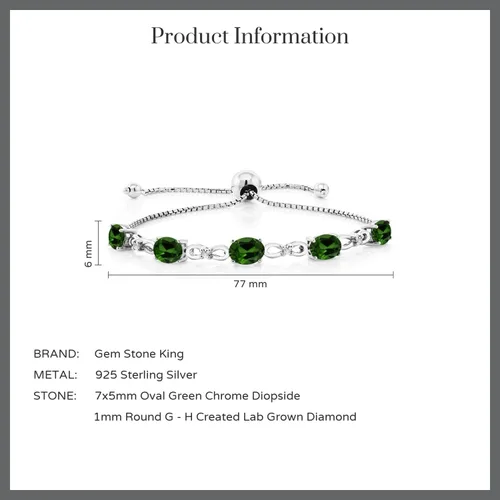 Vista 58 de Gem Stone King Pulsera de tenis de diamantes cultivados en laboratorio con piedra natal de 3-6 quilates para mujer, plata de ley 925, ovalada