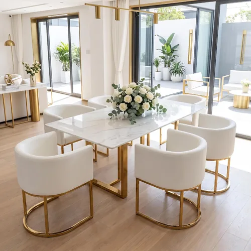 Vista 11 de RIVOVA - Silla tapizada para comedor, silla lateral moderna de barril, sillas tapizadas para comedor, silla cómoda para cocina, silla lateral