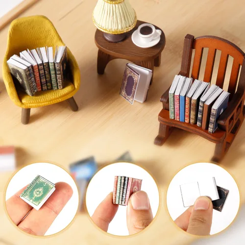 Vista 4 de 51 libros en miniatura, libros en miniatura a escala 1:12 para casa