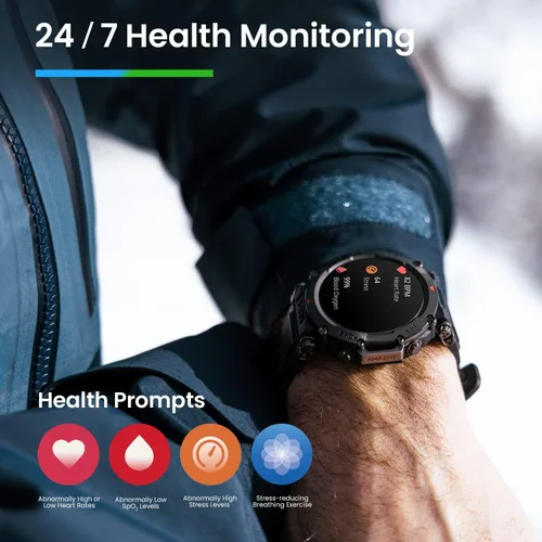 Vista 11 de Amazfit T-Rex - Reloj ultra inteligente de 1.77 pulgadas para hombre, batería de 20 días, apnea de 98.4 ft, GPS de doble banda, resistente al barro