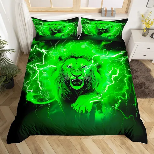Vista 10 de Manfei Juego de funda de edredón occidental, tamaño individual, juego de ropa de cama de caballo de vaquero de 2 piezas, funda de edredón de cactus