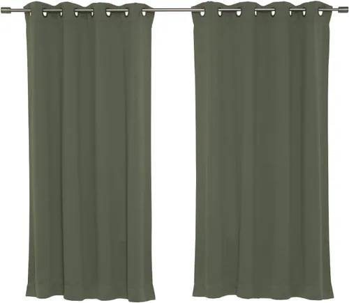 Vista 54 de Best Home Fashion Cortinas opacas aisladas térmicamente - Parte superior del ojal de bronce antiguo - 52" de ancho x 84" Largo - (Juego de 2 Paneles)