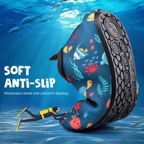 Vista 4 de Sunnywoo Zapatos de agua para niños y niñas, zapatos de natación para el agua, de secado rápido, antideslizantes, para la piel, zapatos deportivos