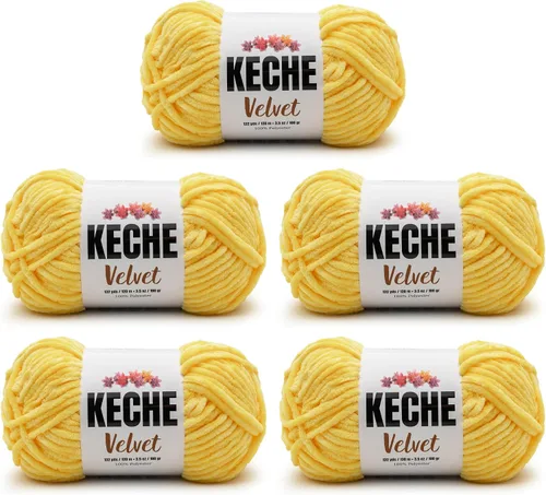Vista 56 de Keche Hilo para ganchillo, hilo de terciopelo, chenilla suave, manta de bebé voluminosa amigurumi Yarn 3.53 oz (132 yardas) - Arona