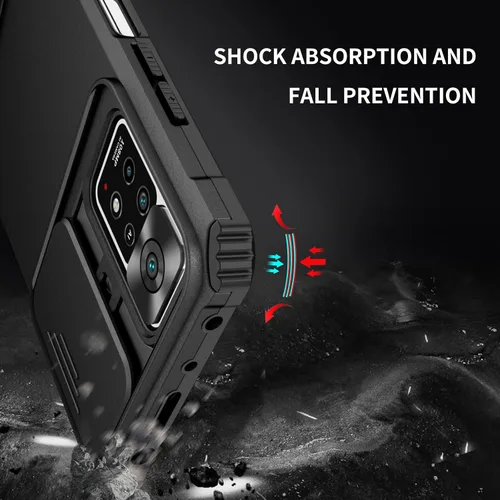 Vista 7 de Asuwish Funda de teléfono para Xiaomi Redmi Note 11 Pro 4G/5G con protector de pantalla de vidrio templado y cubierta de cámara deslizante Soporte