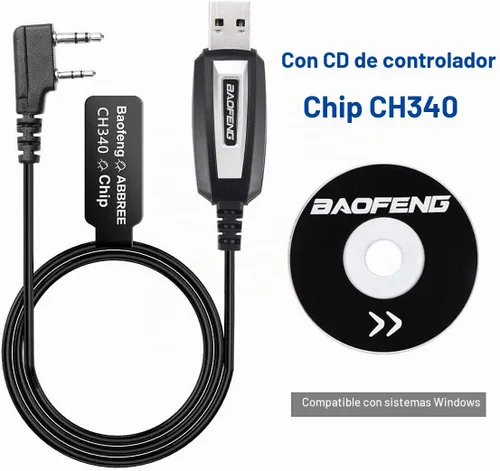 Vista 3 de Cable de programación USB BAOFENG con chip CH340, compatible con UV-5R Mini, BF-F8HP Pro, 5RM, UV-32, DM32, K5PLUS, GMRS, GM-15PRO, UV-5G Plus