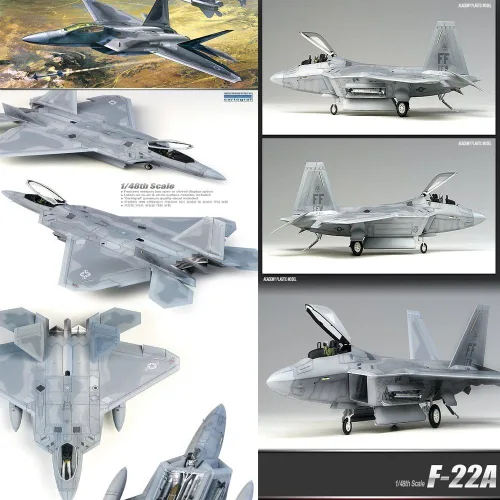Vista 2 de SSGSSK Academy Models 12212 - Kit de plástico 1/48 Lockheed Martin F-22A Raptor