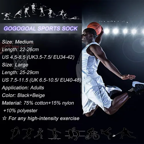 Vista 5 de GOGOGOAL Calcetines atléticos antideslizantes para hombres y mujeres, calcetines de fútbol antideslizantes para fútbol, baloncesto, yoga, gimnasio