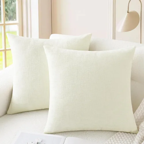 Vista 46 de CaliTime - Paquete de 2 fundas de almohada acogedoras para sofá, decoración del hogar, felpilla suave teñida sólida, 16 x 16 pulgadas, marrón Marrón