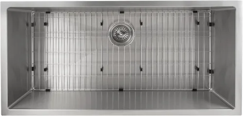 Vista 3 de ZLINE - Fregadero de cocina Meribel de acero inoxidable con rejilla inferior de 33 pulgadas (SRS-33)