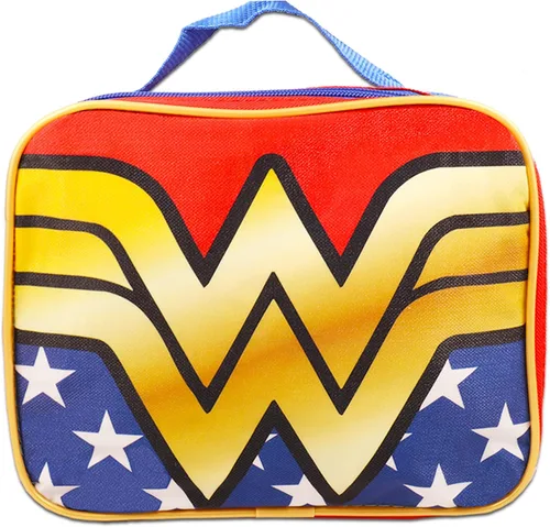 Vista 3 de Wonder Woman Mochila y lonchera - Paquete de mochila, bolsa de almuerzo, bolsa de agua, más mochila escolar, Azul, rojo, Wonder Woman Mochila