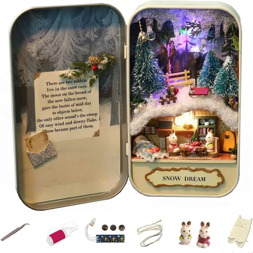 Vista 7 de MAGQOO Casa de muñecas de madera 3D, kit de casa de muñecas en miniatura con muebles, kit de teatro de caja de bricolaje 1:100