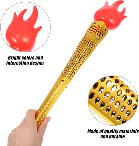 Vista 4 de Toyvian Divertida antorcha de juguete de simulación Pla- stic Prop Magics Wand Juguete para la escuela Cosplay Medieval Luau fiesta temática