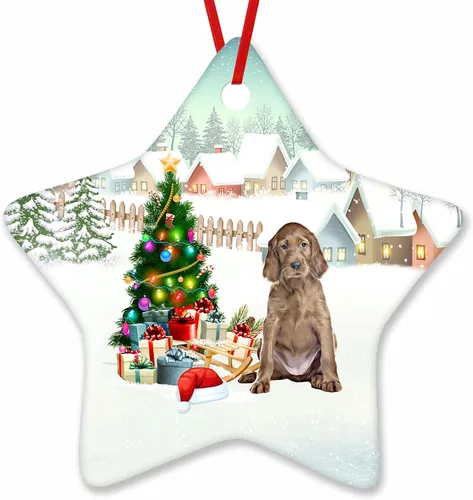 Vista 116 de Prezzy Airedale Terrier - Adorno para decoración de árbol de Navidad, regalos lindos para amantes de los perros, para familiares y amigos, nuevo