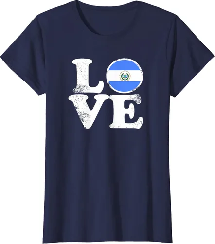 Vista 42 de Love El Salvador Flag tShirt Home Pride Distressed Tee T-Shirt