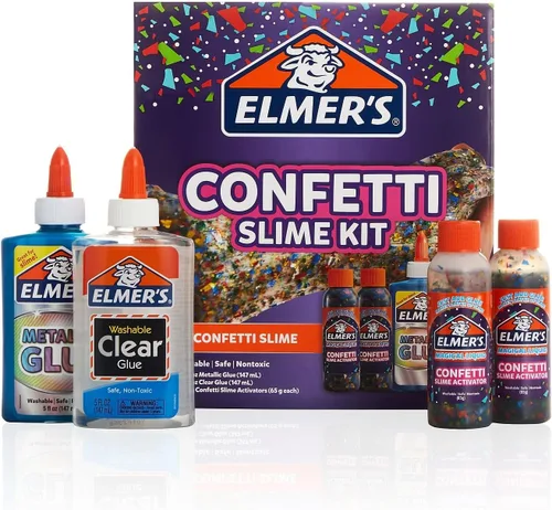 Vista 7 de Elmer's Kit de slime esponjoso, incluye pegamento de color translúcido, pegamento con purpurina, activador de slime esponjoso, 4 unidades, perfecto