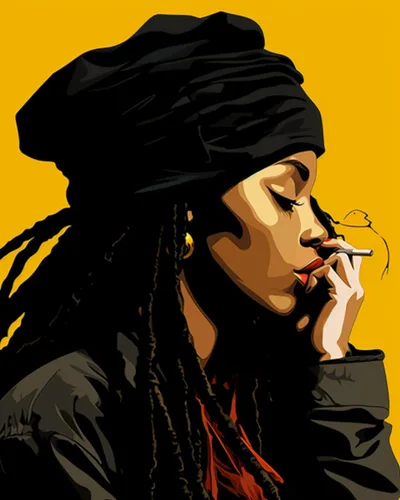 Vista 28 de Pintura por Números Afroamericana DIY Pintura Acrílica Kit de Pintura por Números para Niños Adultos Principiantes Chica Negra de Moda DIY Pintura