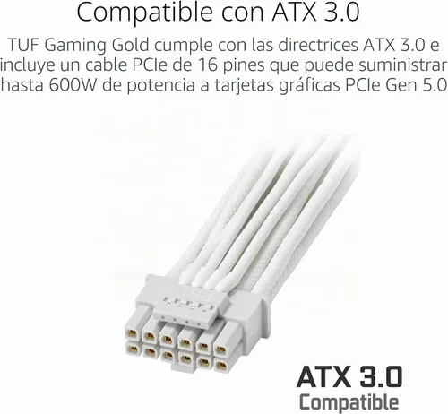 Vista 3 de ASUS TUF Gaming 1000W Oro Edición Blanca