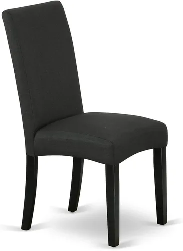 Vista 9 de East West Furniture DLDR5-BLK-24 - Juego de mesa de comedor moderno de 5 piezas, incluye una mesa redonda de madera con gotas y 4 sillas tapizadas