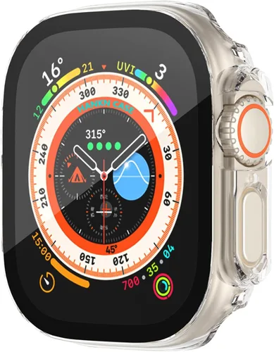 Vista 11 de Estuche duro mate para Apple Watch Series 7 8 9 41mm, protector de pantalla de vidrio templado, estuche con cobertura completa, amortiguador a