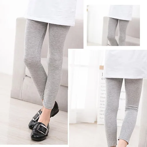 Vista 3 de Leggings básicos de algodón para niñas pequeñas, paquete de 3 leggings para niñas, pantalones largos, leggings activos para niñas