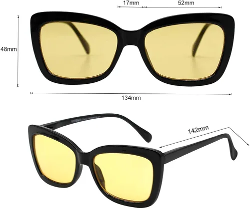 Vista 5 de VITENZI Gafas de visión nocturna para hombres y mujeres, antideslumbrantes seguridad para conducir por la noche, color amarillo, lentes de sol Carpi