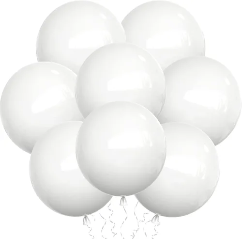 Vista 7 de Globos negros de 18 pulgadas, globos de látex para fiesta, paquete de 20 globos negros grandes y gruesos, globos redondos grandes de helio