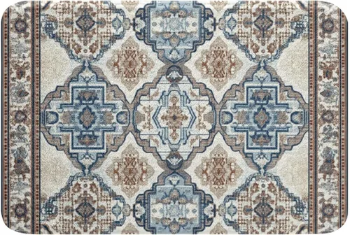 Vista 21 de Erosebridal Alfombras de baño vintage art decó, alfombra de baño antideslizante con medallón oriental rojo, 16 x 24 pulgadas, estilo bohemio, turco