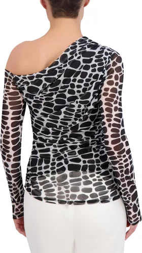 Vista 3 de Women's Pullover Long Sleeve Asymmetrical Neck Drape Top