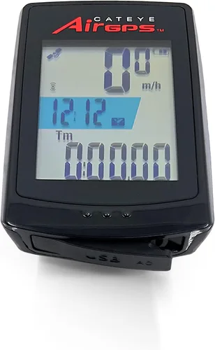 Vista 2 de CATEYE AirGPS - Computadora de bicicleta recargable por USB - Computadora de ciclismo GPS con Bluetooth ANT+, velocímetro de bicicleta GPS, montaje