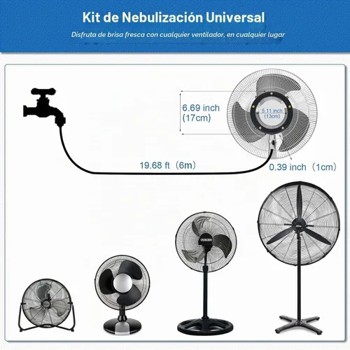 Vista 2 de POCKET PANDA Misters de ventilador para refrigeración al aire libre, kit