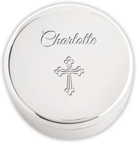 Vista 9 de Cherished Moments - Joyero redondo personalizado con alas de ángel Ángel plateado
