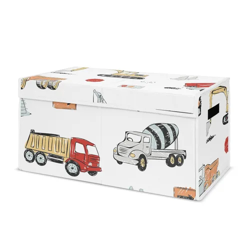 Vista 9 de Sweet Jojo Designs Caja de almacenamiento de juguetes de tela roja y blanca para niños, para niños, para colección de parches de béisbol