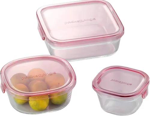 Vista 17 de iwaki PS-PRN-4G1 Heat Resistant Glass Storage Containers, Green, Set of 4, Pack & Range