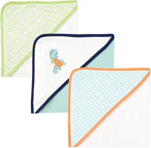 Vista 9 de Luvable Friends Toallas unisex con capucha de rizo de algodón para bebé, elefante básico, talla única