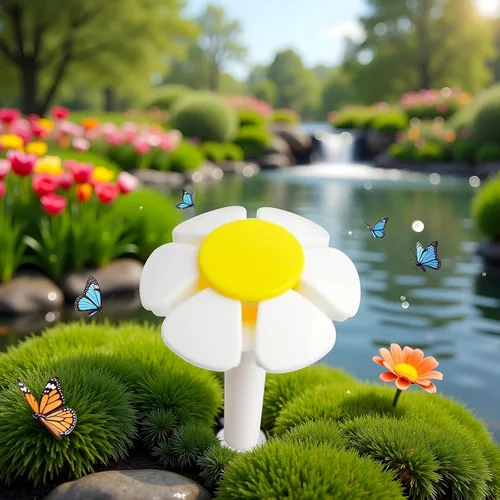Vista 4 de Jowxsx Boquilla de fuente de agua para mascotas, flor amarilla de repuesto para cabeza para fuente de gato, dispensador automático de agua potable