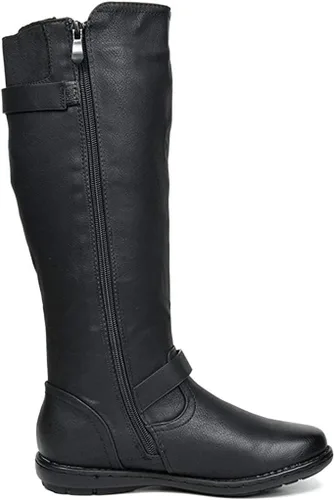 Vista 3 de DREAM PAIRS Botas altas hasta la rodilla para mujer, botas de invierno con forro de piel sintética de moda