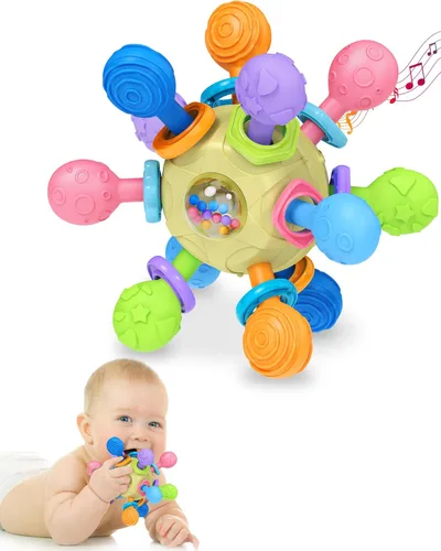 Vista 7 de Juguetes de Dentición para Bebés Mordedores para Bebés de 0-6 Meses Juguetes para Bebés Niñas Regalos para 0 3 6 9 12 Meses, Sonajeros para Recién