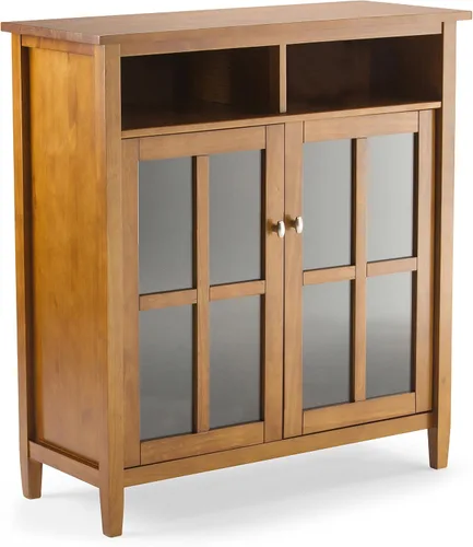 Vista 25 de SIMPLIHOME Warm Shaker 36" gabinete de madera maciza en marrón dorado claro