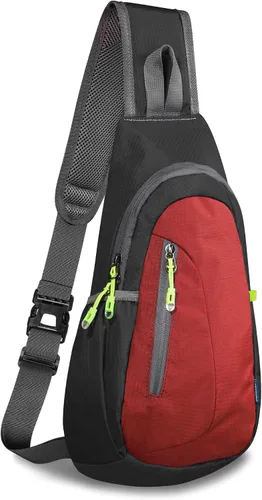 Vista 12 de TITECOUGO Bolso bandolera pequeño, mochila cruzada ligera para hombres y mujeres, bolsa de hombro para deportes y exteriores