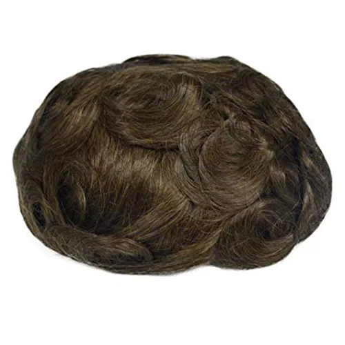 Vista 3 de Piezas de cabello humano tipo tupé de piel fina y suave para hombre con nudo en V (0.002 in) para hombres, 8 x 10 pulgadas, sistema de reemplazo