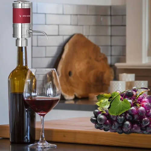 Vista 2 de Aireador eléctrico de vino – Aireador de vino y alcohol – Máquina portátil de grifo de vino personal – Funciona con pilas – Dispensador automático