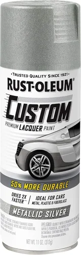 Vista 8 de Rust-Oleum 340569 Pintura en aerosol de laca personalizada para automóviles, 11 oz, gris plateado mate