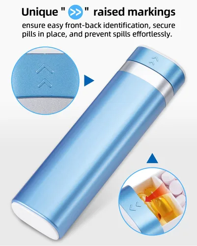Vista 5 de Betife Pastillero de viaje semanal de 7 días, pastillero diario compacto, estuche portátil para medicamentos, lindo pastillero para suplementos