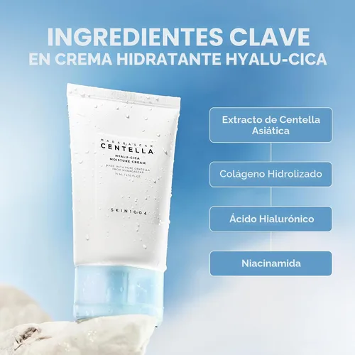 Vista 4 de SKIN1004 Hyalu-Cica - Crema hidratante facial con ácido hialurónico, crema centella para hidratación profunda, gel hidratante nutritivo ligero