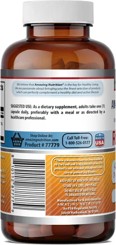Vista 4 de Amazing Formulas - Suplemento de riboflavina (vitamina B2), 400 mg por porción, 60 cápsulas, sin OMG, sin gluten, fabricado en Estados Unidos