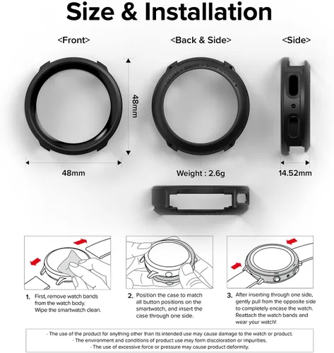 Vista 8 de Ringke Air Sports - Funda compatible con Samsung Galaxy Watch 5 Pro de 1.772 pulgadas, suave, flexible, ligera, delgada, TPU para minimalistas