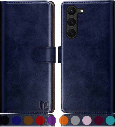 Vista 15 de SUANPOT Funda tipo cartera para Samsung Galaxy S23 5G con bloqueo RFID, soporte para tarjetas de crédito, cubierta protectora de cuero PU tipo libro