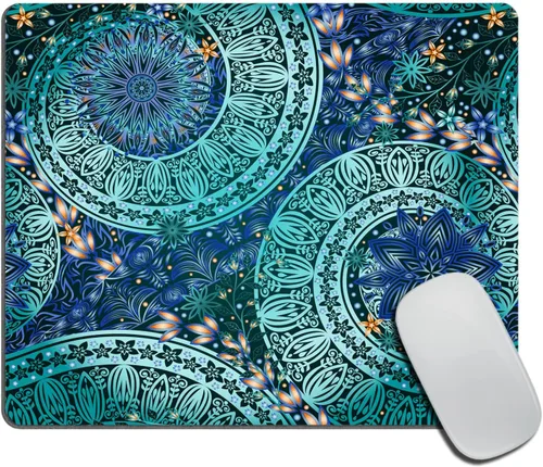 Vista 23 de Alfombrilla de mouse para mujer afroamericana, arte africano con cita para mujer, alfombrilla de mouse lavable con tela de licra, base de goma